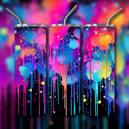 Neon Splatter Tumbler