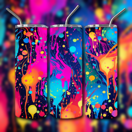 Neon Splatter Tumbler