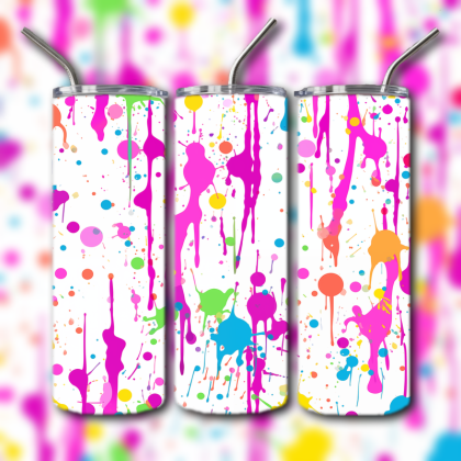 Neon Splatter Tumbler