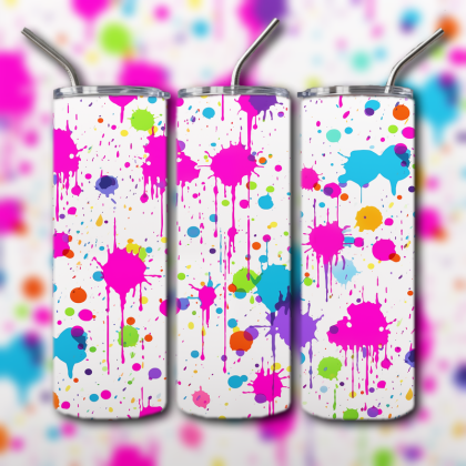 Neon Splatter Tumbler