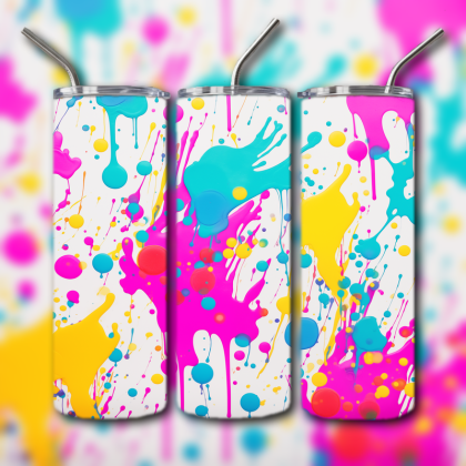 Neon Splatter Tumbler