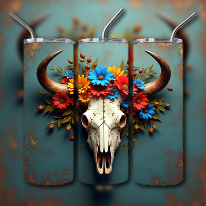 Cow Skull Tumbler