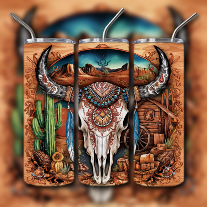 Cow Skull Tumbler