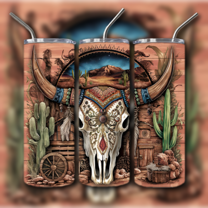 Cow Skull Tumbler