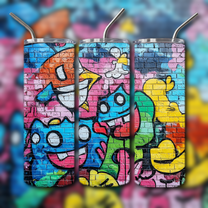 Colorful Graffiti Wall Art Tumbler