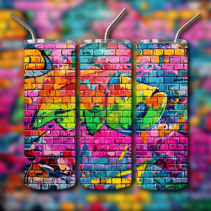Colorful Graffiti Wall Art Tumbler