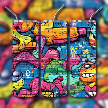 Colorful Graffiti Wall Art Tumbler