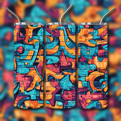 Colorful Graffiti Wall Art Tumbler