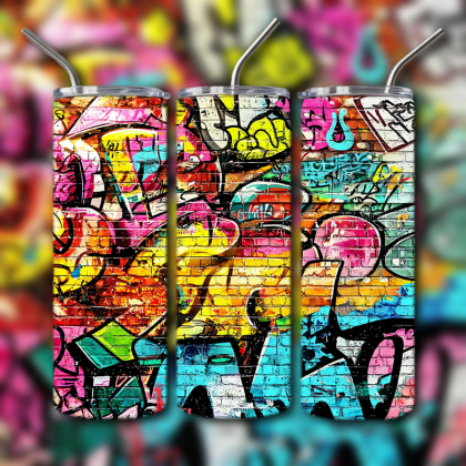 Colorful Graffiti Wall Art Tumbler