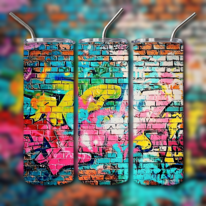 Colorful Graffiti Wall Art Tumbler
