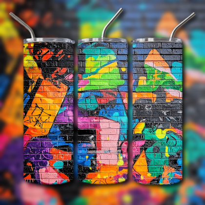 Colorful Graffiti Wall Art Tumbler