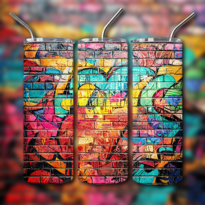Colorful Graffiti Wall Art Tumbler