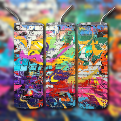 Colorful Graffiti Wall Art Tumbler
