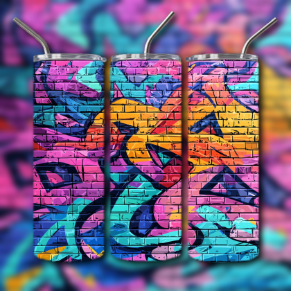 Colorful Graffiti Wall Art Tumbler