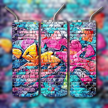 Colorful Graffiti Wall Art Tumbler