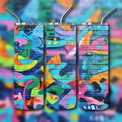 Colorful Graffiti Wall Art Tumbler