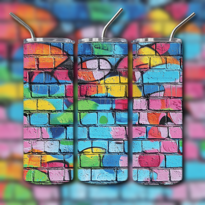 Colorful Graffiti Wall Art Tumbler