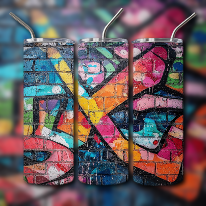 Colorful Graffiti Wall Art Tumbler