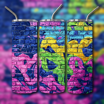Colorful Graffiti Wall Art Tumbler