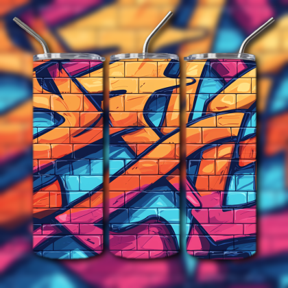 Colorful Graffiti Wall Art Tumbler