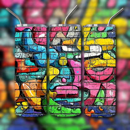 Colorful Graffiti Wall Art Tumbler