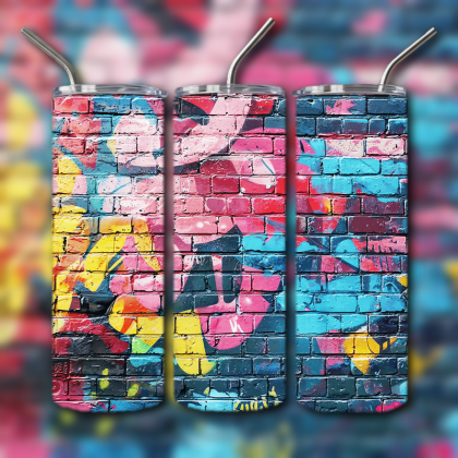 Colorful Graffiti Wall Art Tumbler