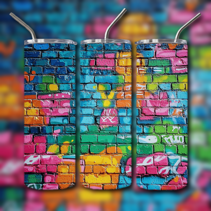 Colorful Graffiti Wall Art Tumbler