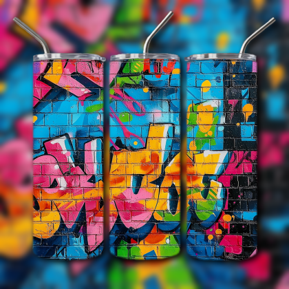Colorful Graffiti Wall Art Tumbler