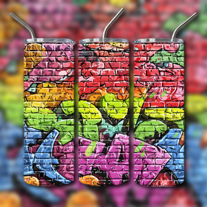 Colorful Graffiti Wall Art Tumbler