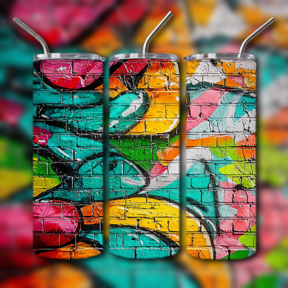 Colorful Graffiti Wall Art Tumbler