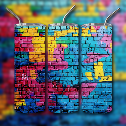 Colorful Graffiti Wall Art Tumbler