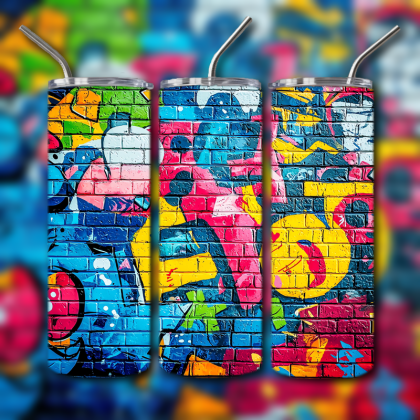 Colorful Graffiti Wall Art Tumbler