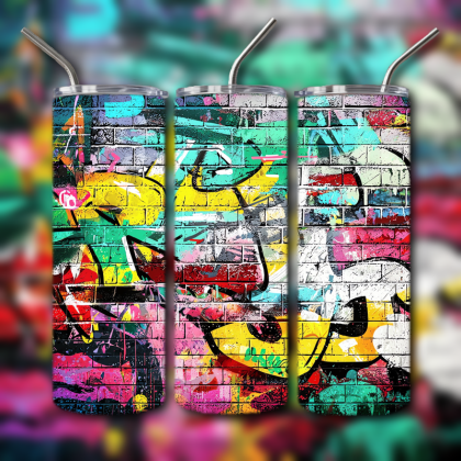 Colorful Graffiti Wall Art Tumbler