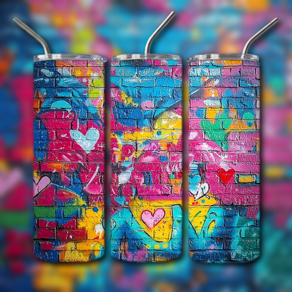 Colorful Graffiti Wall Art Tumbler