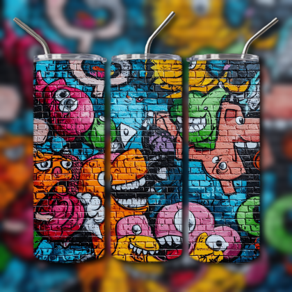 Colorful Graffiti Wall Art Tumbler