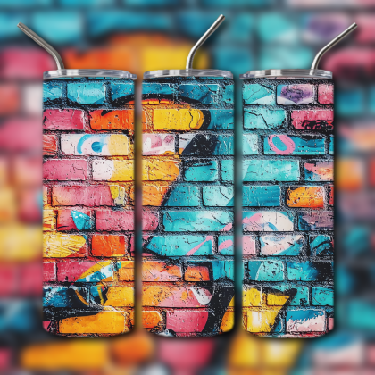 Colorful Graffiti Wall Art Tumbler