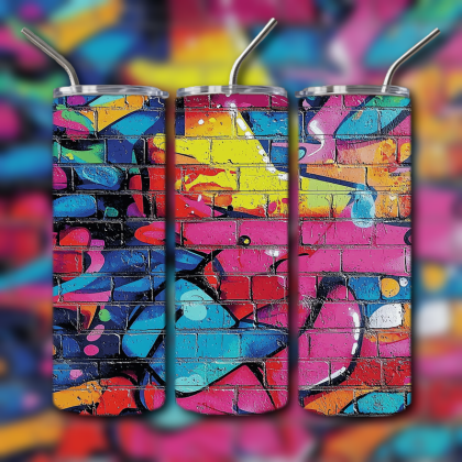 Colorful Graffiti Wall Art Tumbler