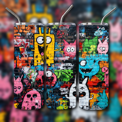 Colorful Graffiti Wall Art Tumbler