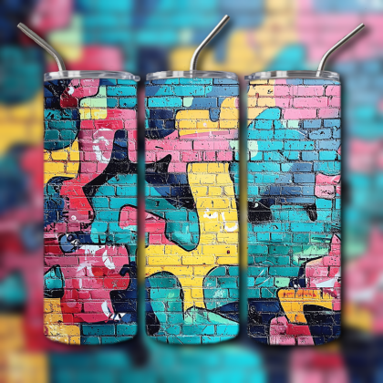 Colorful Graffiti Wall Art Tumbler
