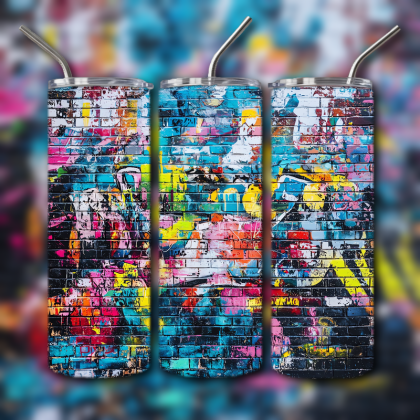 Colorful Graffiti Wall Art Tumbler
