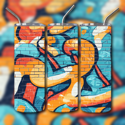 Colorful Graffiti Wall Art Tumbler