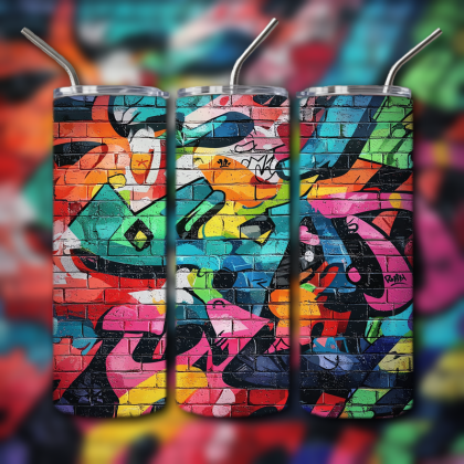 Colorful Graffiti Wall Art Tumbler
