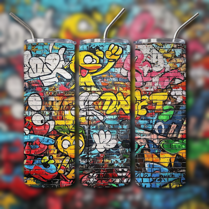 Colorful Graffiti Wall Art Tumbler