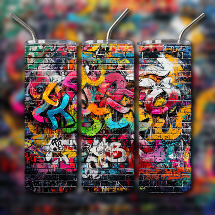Colorful Graffiti Wall Art Tumbler