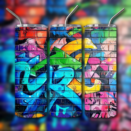 Colorful Graffiti Wall Art Tumbler