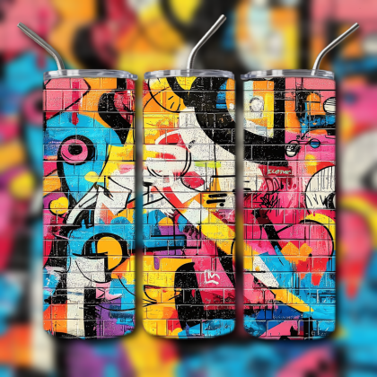 Colorful Graffiti Wall Art Tumbler