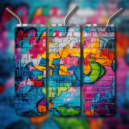 Colorful Graffiti Wall Art Tumbler