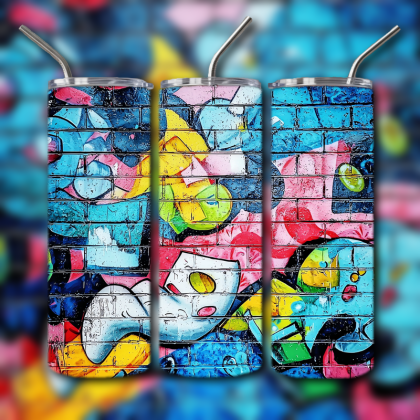 Colorful Graffiti Wall Art Tumbler