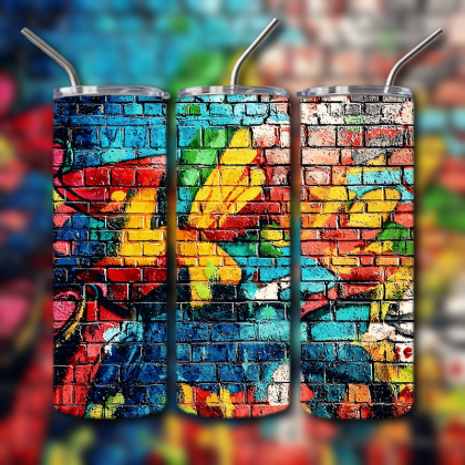 Colorful Graffiti Wall Art Tumbler