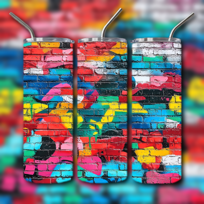 Colorful Graffiti Wall Art Tumbler